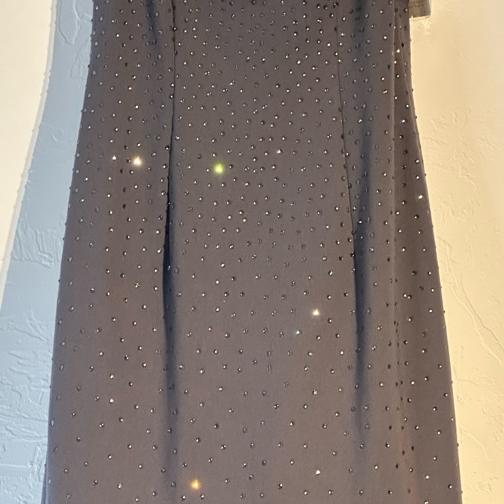 Sherri Hill Charcoal Gown with Tulle Skirt - Picture 4 of 15